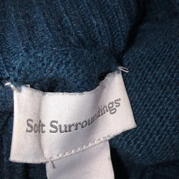 SOFT Surroundings size medium cotton, angora, cashmere blend teal sweater - Picture 7 of 8